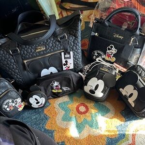 Disney Mickey Mouse Kids Bag Set - Black and White